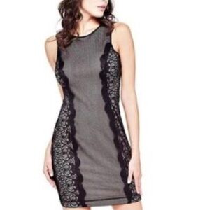 Guess Black and Cream Lace Dress